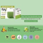 RAY7 Tea Tree Handmade Soap, Glycerin Based with Tea Tree Oil and Aloe Vera Juice, Moisturising and Hydrating, for Glowing Soft Skin, Sulphate Free, Paraben Free, 100g, Pack of 3 (Tea Tree Handmade) - Image 6