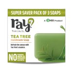 RAY7 Tea Tree Handmade Soap, Glycerin Based with Tea Tree Oil and Aloe Vera Juice, Moisturising and Hydrating, for Glowing Soft Skin, Sulphate Free, Paraben Free, 100g, Pack of 3 (Tea Tree Handmade)